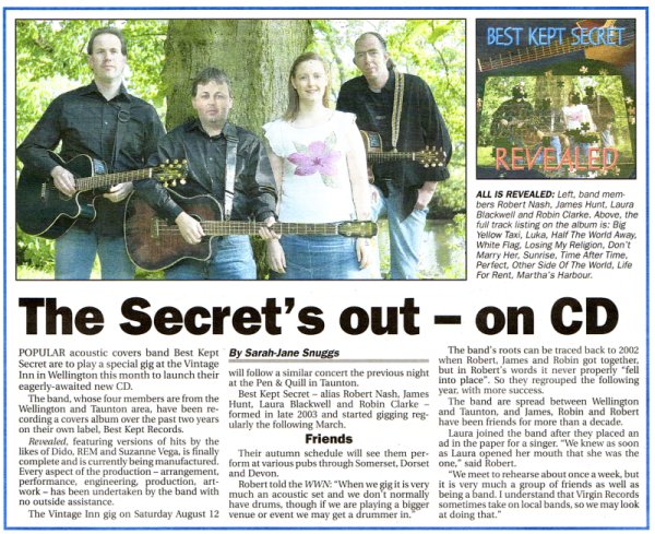Wellington Weekly News article on Best Kept Secret's debut album launch in 2006